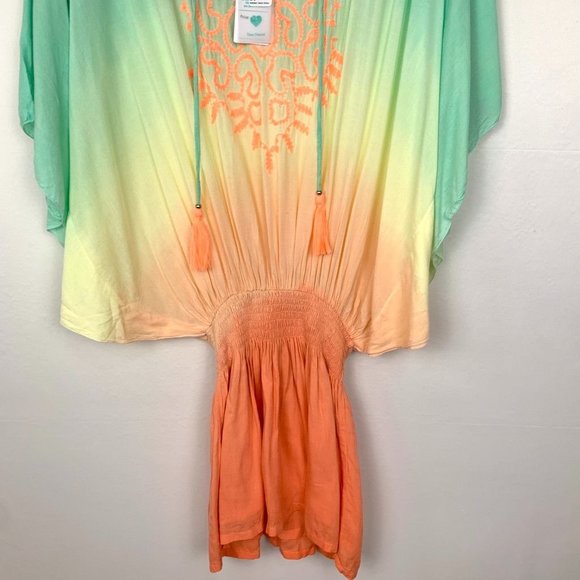 Tiare Hawaii Margarita Mini Dress Tosca & Coral Gradasi S/M - Picture 6 of 11